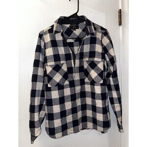 J.Crew Women’s Buffalo Check Quarter-Zip Flannel Pullover Shirt